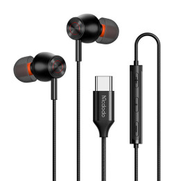 Mcdodo HP-3490 auriculares internos con cable, USB-C (negro)