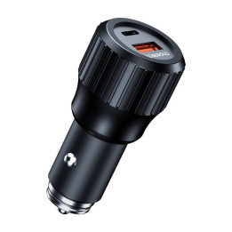 Choetech 63 W Dual USB-C 45 W + USB-A 18 W schnelles Autoladegerät (schwarz)