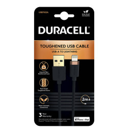 Duracell USB-C-Kabel für Lightning 2 m (Schwarz)
