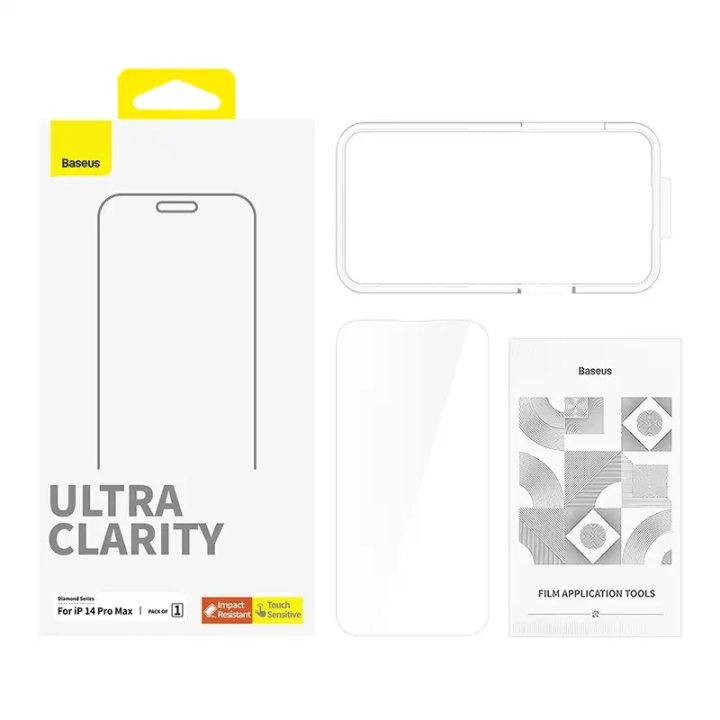 Displayschutzfolie aus gehärtetem Glas Baseus OS Diamond Series HD für iPhone 14 Pro Max (Klar)