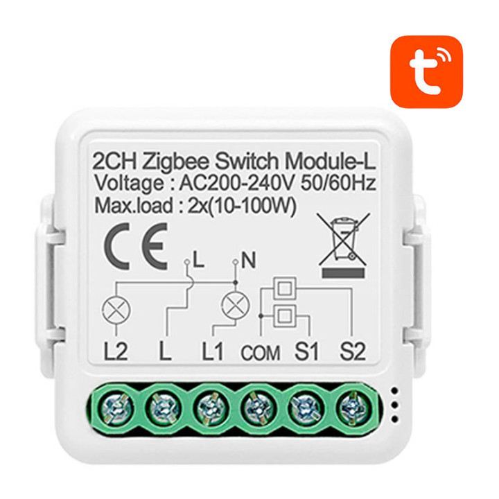 Smart Switch Modul ZigBee Avatto N-LZWSM01-2 No Neutral TUYA