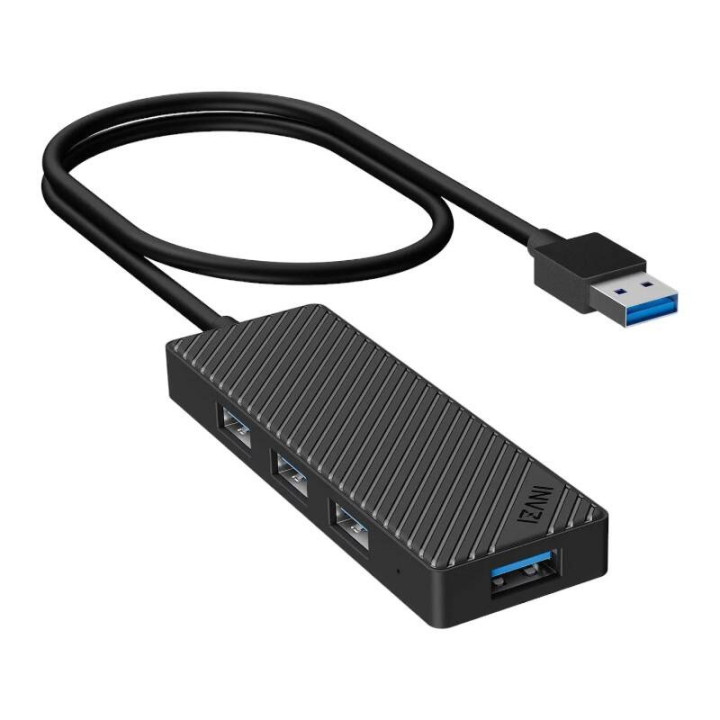 Адаптер-концентратор 4 в 1, INVZI, MH04, 4x USB 3.0 (черный)