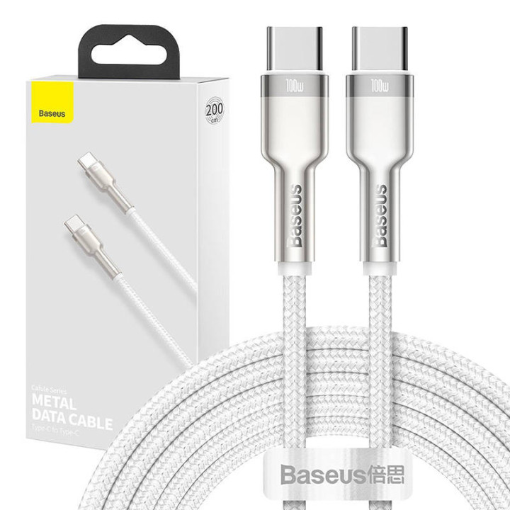 Kabel USB-C auf USB-C Baseus Cafule, 100 W, 2 m (weiß)
