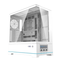 Caja de computadora Darkflash DY451 sin ventiladores (blanco)