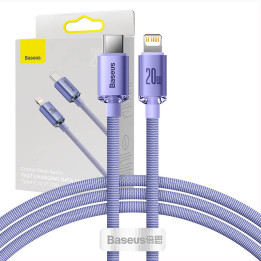 Baseus Crystal Shine Kabel USB-C auf Lightning, 20 W, PD, 1,2 m (lila)