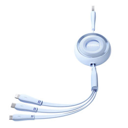 3in1 Joyroom Buntes USB-zu-USB-C/Lightning/Micro-USB-Kabel 3,5 A, 1 m (blau)