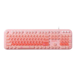Teclado con cable MOFII con retroiluminación Love Me (rosa)