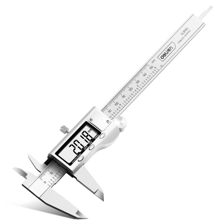 Штангенциркуль с нониусом 150 мм Deli Tools EDL91150 (серебристый)