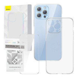 Set aus transparentem Gehäuse und gehärtetem Glas Baseus Corning für iPhone 13 Pro Max