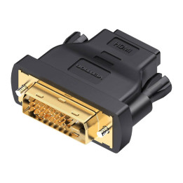 Adapter DVI (24+1) męski na HDMI 1.4 żeński Vention ECDB0 1080P 60 Hz (czarny)