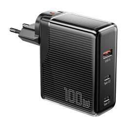 Wandladegerät, Essager, ECT2CA-ZXB01-Z, GaN, USB-A, USB-C 100W (schwarz)