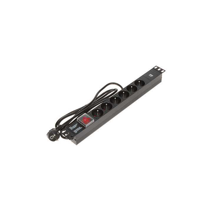 PD-6/R-USB Power Strip with USB Charging