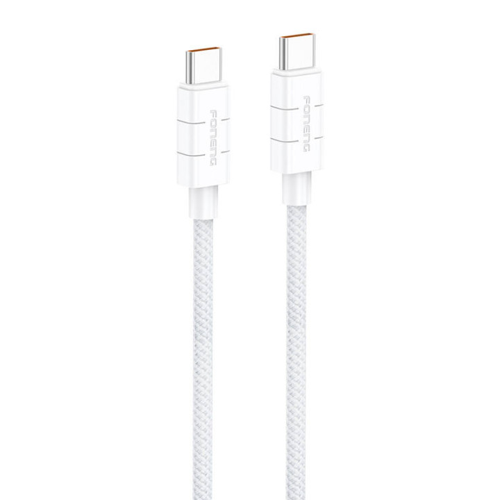 Кабель Foneng XS02 60 Вт USB-C — USB-C, 1,2 м (белый)
