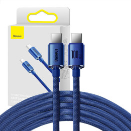 Baseus Crystal Shine Kabel USB-C auf USB-C, 100 W, 1,2 m (blau)