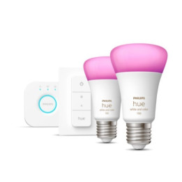 Мост Philips Hue + 2x E27 9 Вт RGBW + переключатель
