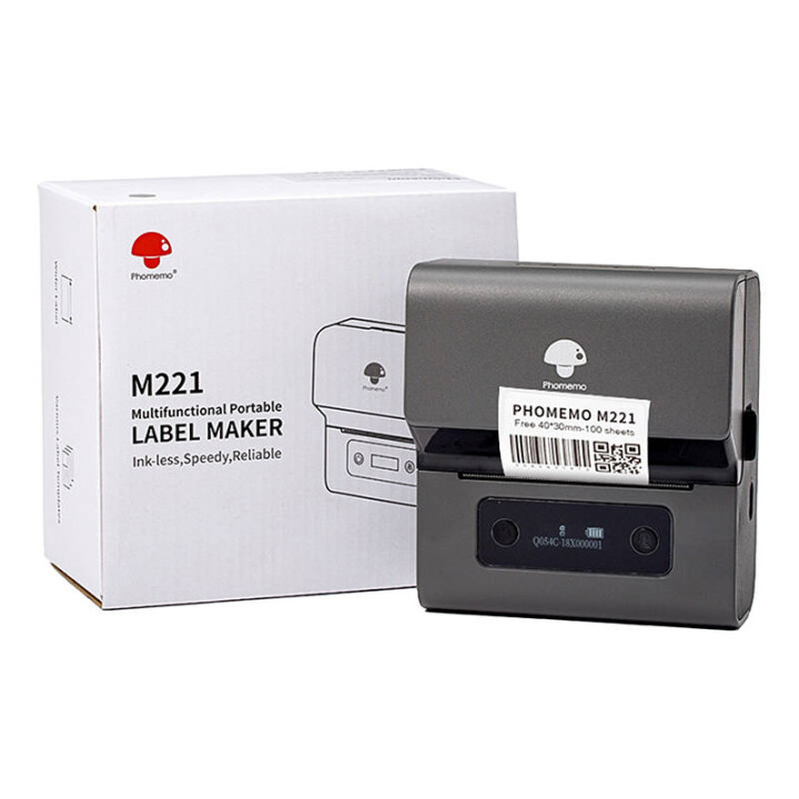 Impresora de etiquetas portátil Phomemo M221 (gris-negro)