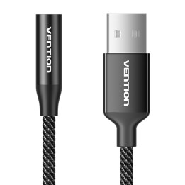 Tarjeta de sonido externa USB de un solo puerto Vention Gome 1m (negro)