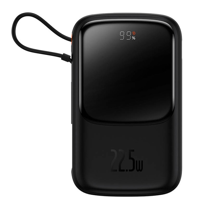 Powerbank Baseus Qpow PRO mit Kabel, 10000 mAh, 22,5 W (Schwarz)