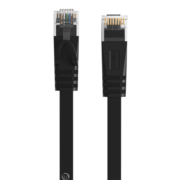Płaski kabel sieciowy Ethernet Orico RJ45 kat.6 1m (czarny)