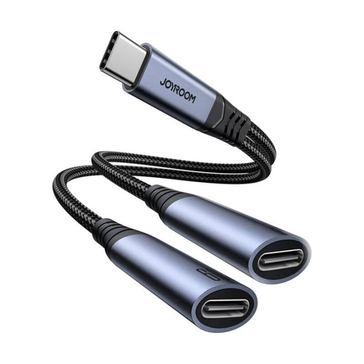 Аудиоадаптер 2-в-1 Joyroom SY-C03 Type-C на Dual Type-C (черный)