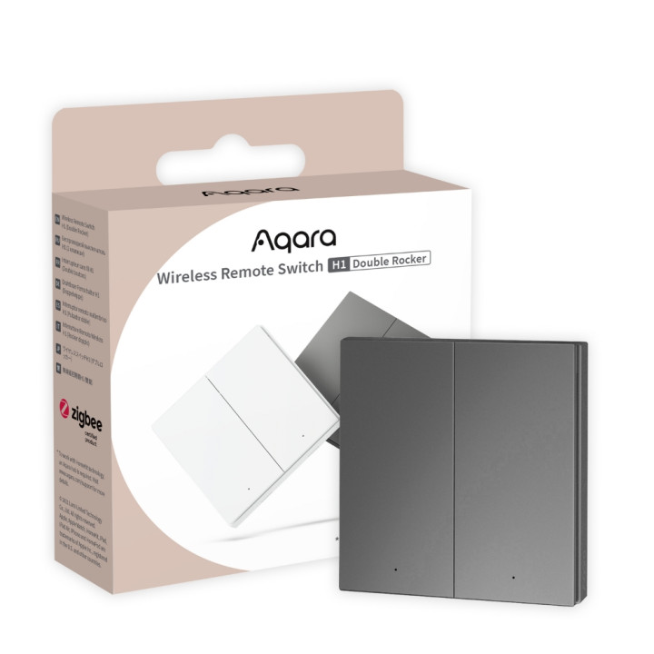 AQARA H1 Zigbee 3.0 Funkschalter (Doppelwippe), grau