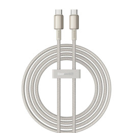 Кабель USB-C до USB-C Baseus Tungsten Gold, 100 Вт, 2 м (злотый)