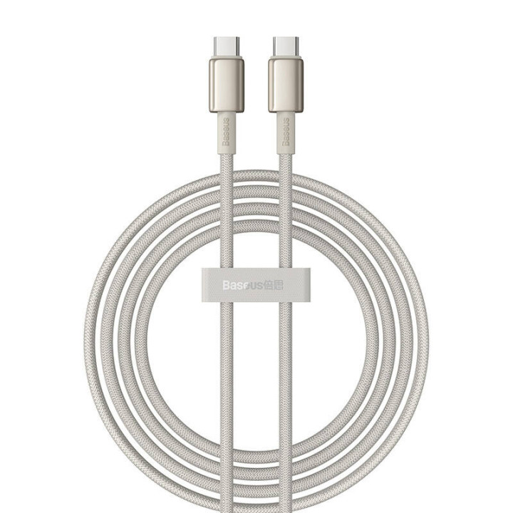 Кабель USB-C до USB-C Baseus Tungsten Gold, 100 Вт, 2 м (злотый)