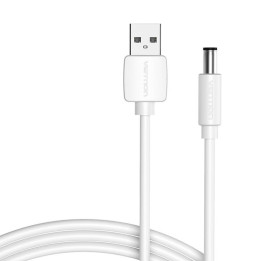 Stromkabel USB 2.0 auf DC 5,5 mm Hohlstecker 5 V Vention CEYWD 0,5 m (weiß)