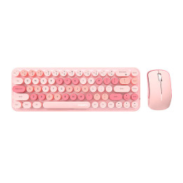 Set teclado + ratón inalámbrico MOFII Bean 2.4G (Rosa)