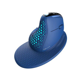 Ratón vertical inalámbrico Delux M618XSD BT+2.4G RGB (azul)