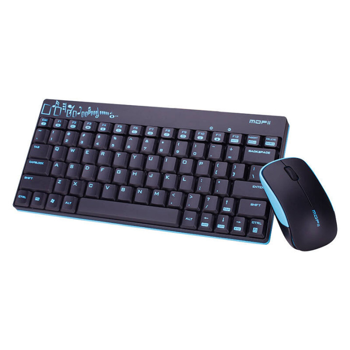 MOFII Teclado Inalámbrico+Ratón X210 2.4G (Azul/Negro)
