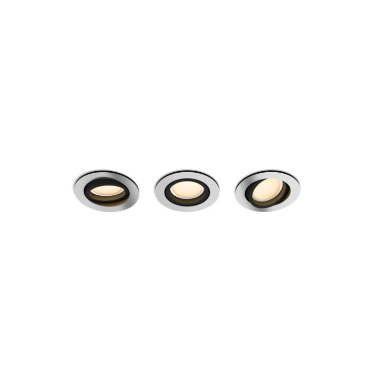 Philips Hue Milliskin recessed R. aluminium 3x5W