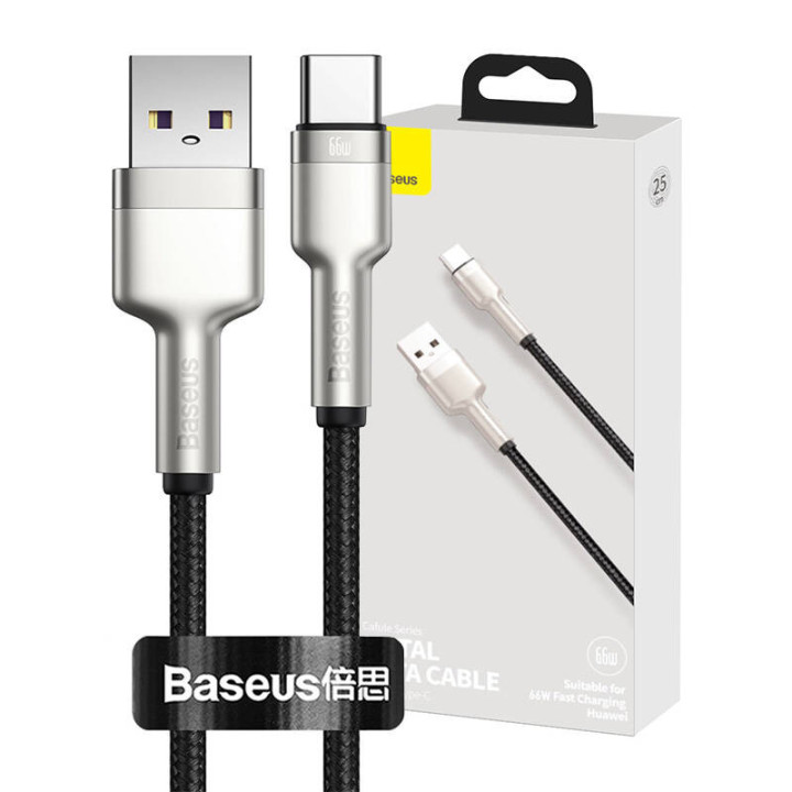 Cavo USB per USB-C Baseus Cafule, 66W, 0,25m (nero)