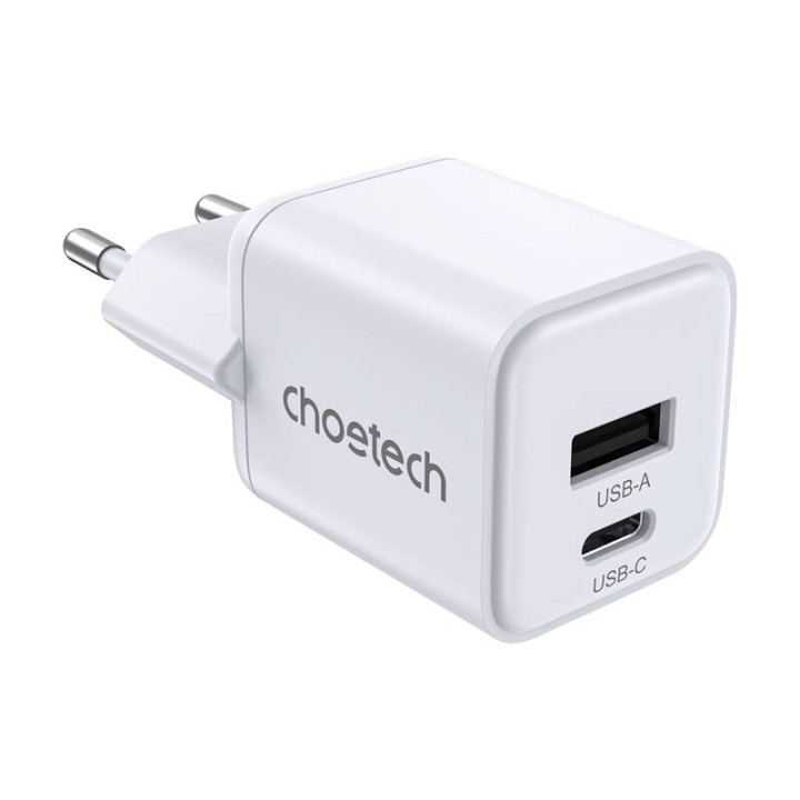 Caricatore da muro Choetech PD30W Doppia porta 1C1A (Bianco)