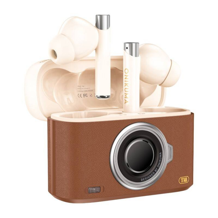 ONIKUMA Auriculares Intrauditivos Bluetooth T18 Marrón