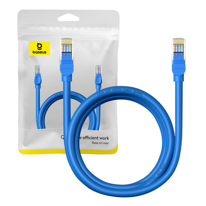 Kabel okrągły Baseus Ethernet RJ45 kat.6 2m (niebieski)