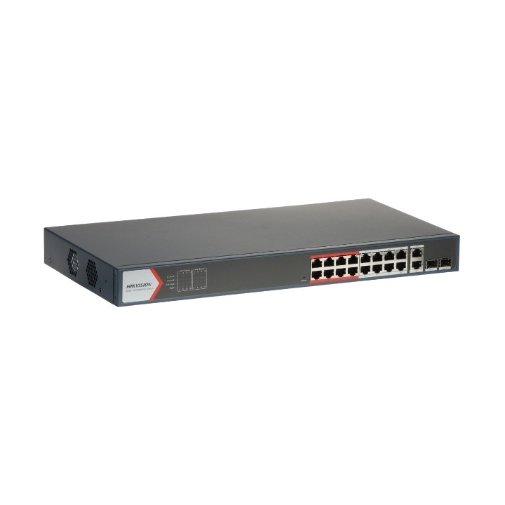 Hikvision DS-3E1318P-EI(B) 16-портовый Fast Ethernet Smart PoE коммутатор