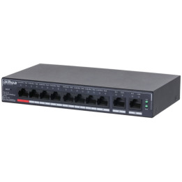 DAHUA SG4010P 8-портовый гигабитный PoE коммутатор с 2 портами uplink, неуправляемый, бюджет 130 Вт