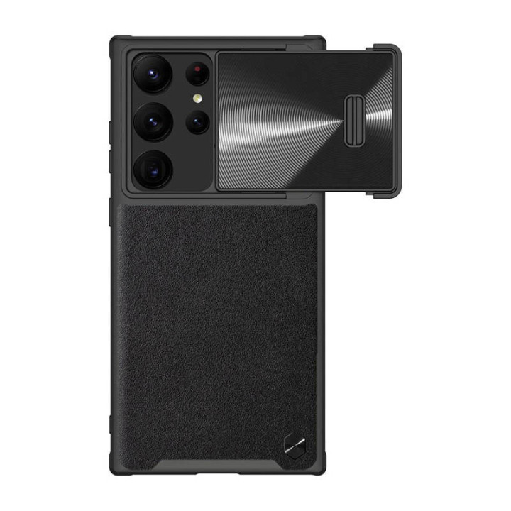 Кожаный чехол Nillkin CamShield для Samsung Galaxy S23 Ultra (черный)