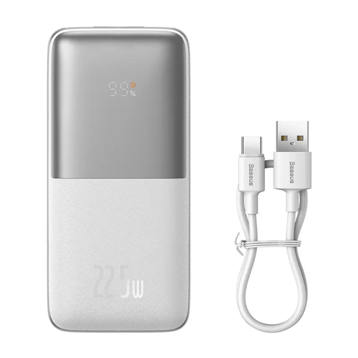 Powerbank Baseus Bipow Pro 10000 мАч, 2xUSB, USB-C, 22,5 Вт (белый)