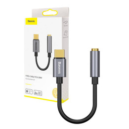 Аудиоадаптер Baseus L54 USB-C + мини-джек 3,5 мм (черный+серый)