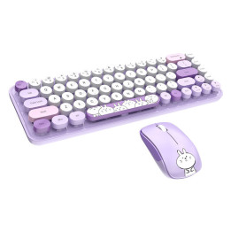 MOFII iBean Pro Nuevo juego de teclado y mouse inalámbricos 2.4G (púrpura)