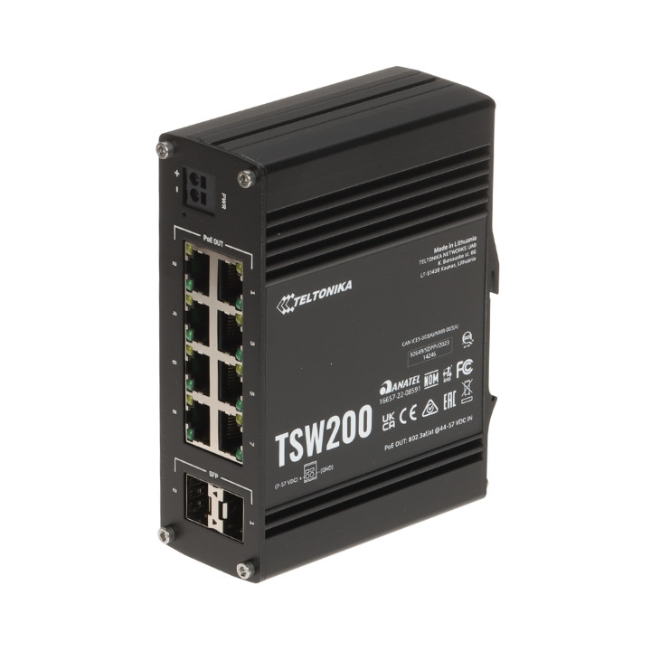 Teltonika TSW200 Industrial PoE Switch with 8 Ports and SFP