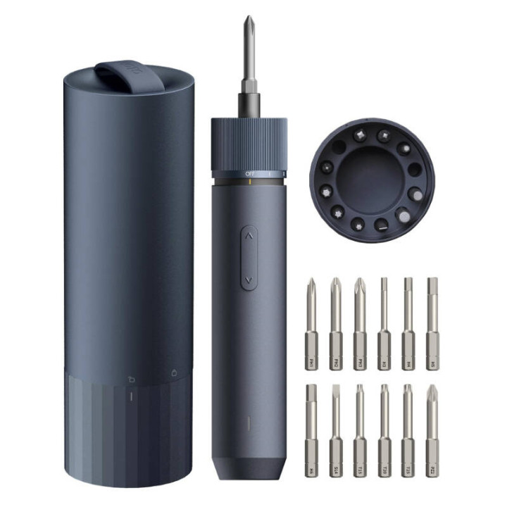 HOTO QWLSD001 cordless precision screwdriver + bit set (blue)