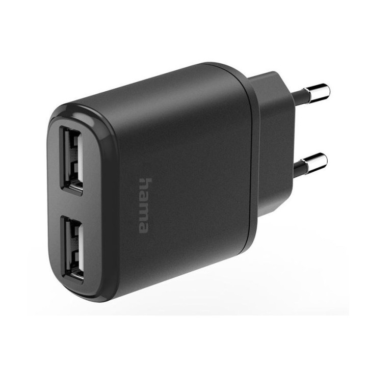 Hama Wall Charger 2x USB 12W czarna