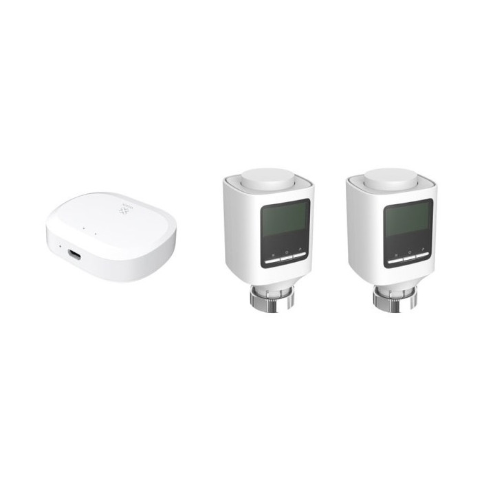 WOOX R7067 Zestaw 2x inteligentna inteligentna głowica grzejnikowa, 1x bramka ZIGBEE