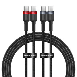 Cavo Baseus Cafule da USB-C a USB-C 100W,2m, 2psc (Rosso Nero, Grigio Nero)
