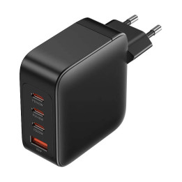 Caricatore da muro, Vention, FEIB0-EU, 3xUSB-C, USB-A, 140W/140W/30W/18W, GaN (czarna)