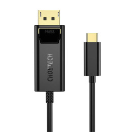Kabel USB-C do Display Port Choetech XCP-1801BK, jednokierunkowy, 4K, 1,8 m (czarny)