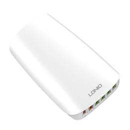 Wall charger LDNIO A6573C EU 5USB, USB-C 65W  + Power cord